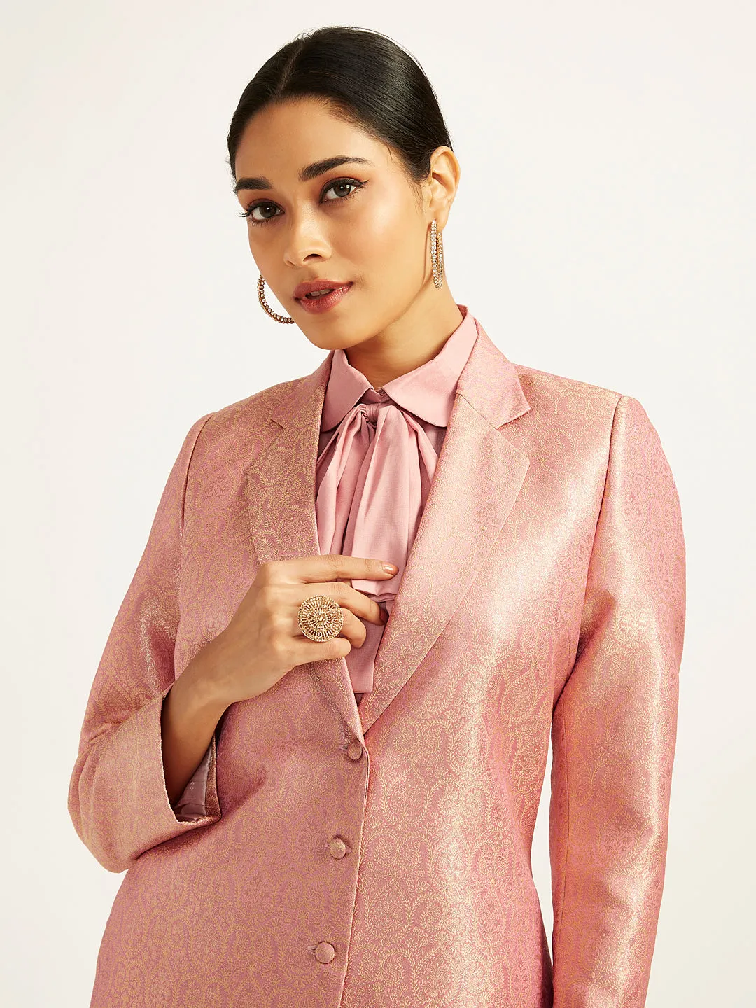 VASTRAMAY Women's Pink Pant Suit Set