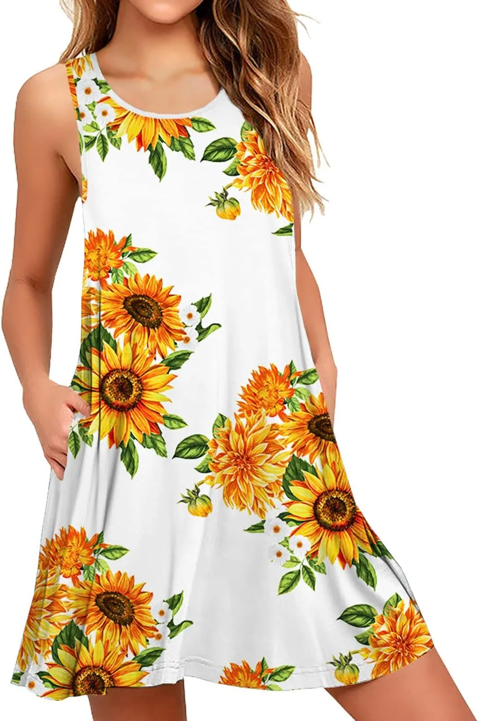WEACZZY Women Summer Casual Swing T Shirt Dresses Beach Cover up Loose Dress