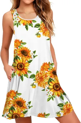 WEACZZY Women Summer Casual Swing T Shirt Dresses Beach Cover up Loose Dress