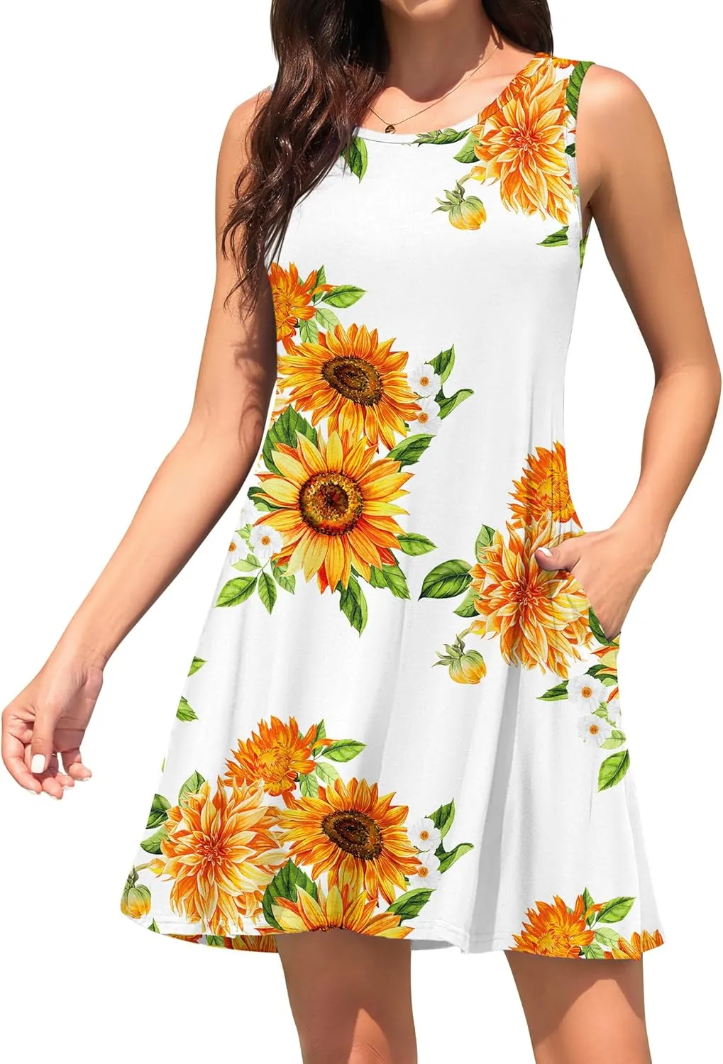 WEACZZY Women Summer Casual Swing T Shirt Dresses Beach Cover up Loose Dress