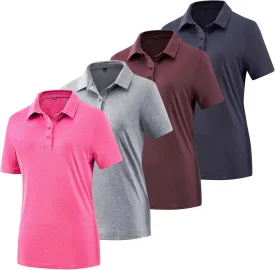 Women's Golf Polo Shirts Lightweight Moisture Wicking Short Sleeve Shirt Quick Dry Athletic Tennis Tops
