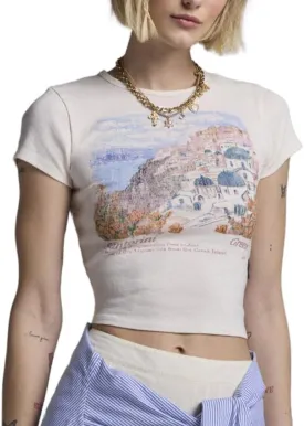 Y2k Baby Tee Short Sleeve Graphic Crop Top Women Teen Girl Floral Cute Crew Neck Slim Fit Vintage Cropped Shirts